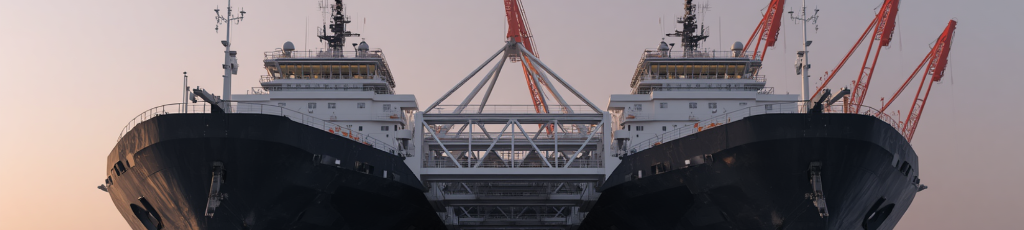 Pioneering Spirit offshore construction vessel bow view
