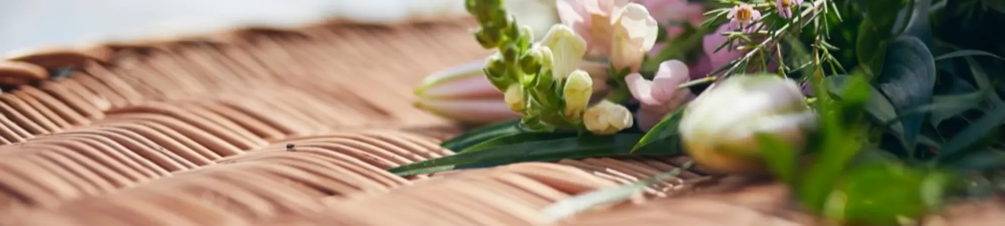 Casket with flowers