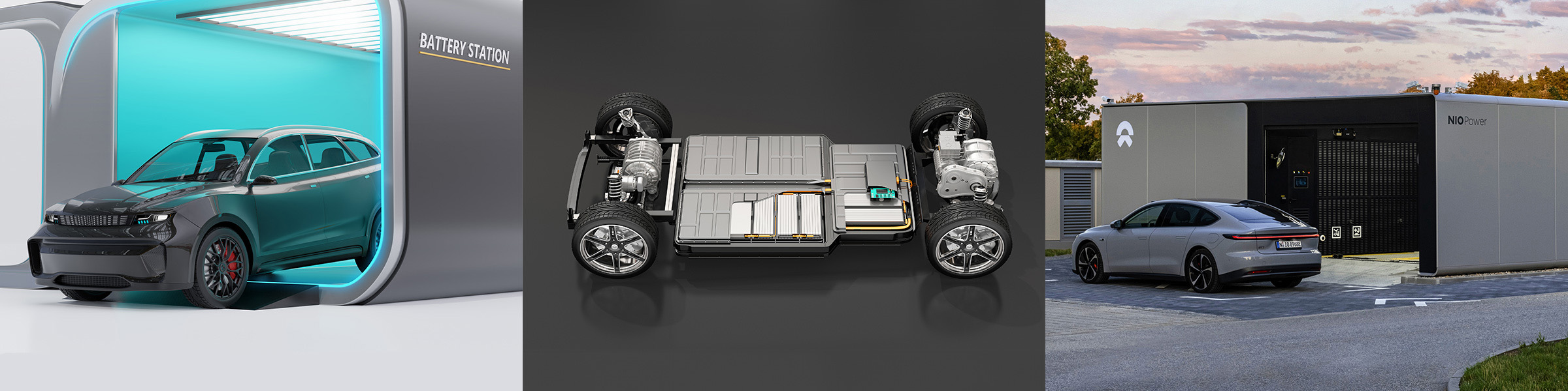 Electric vehicle battery stations