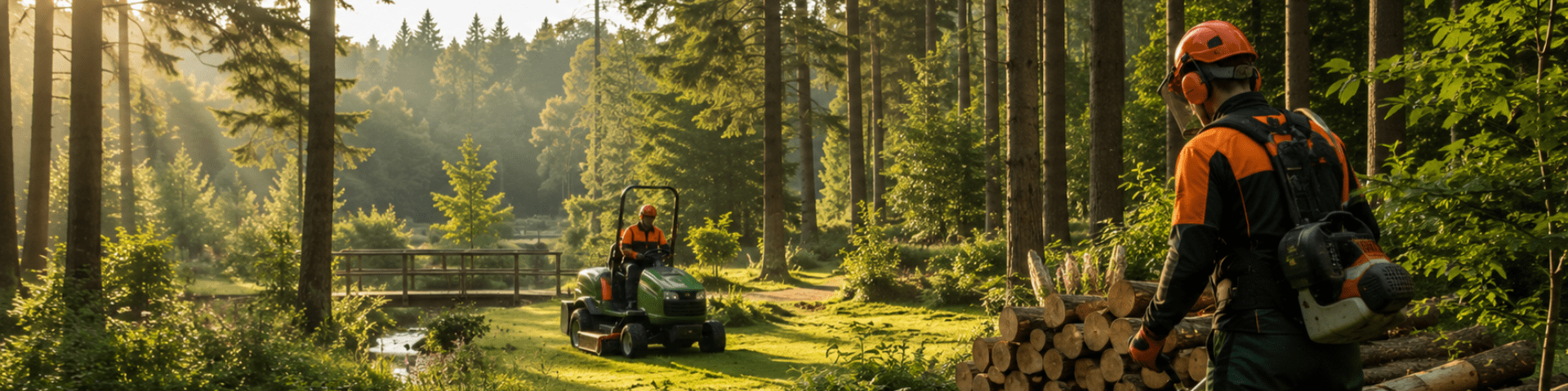 lawnmower on wet cut grass