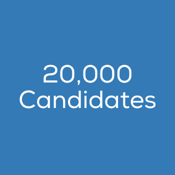 Copy 20,000 candidates blue background