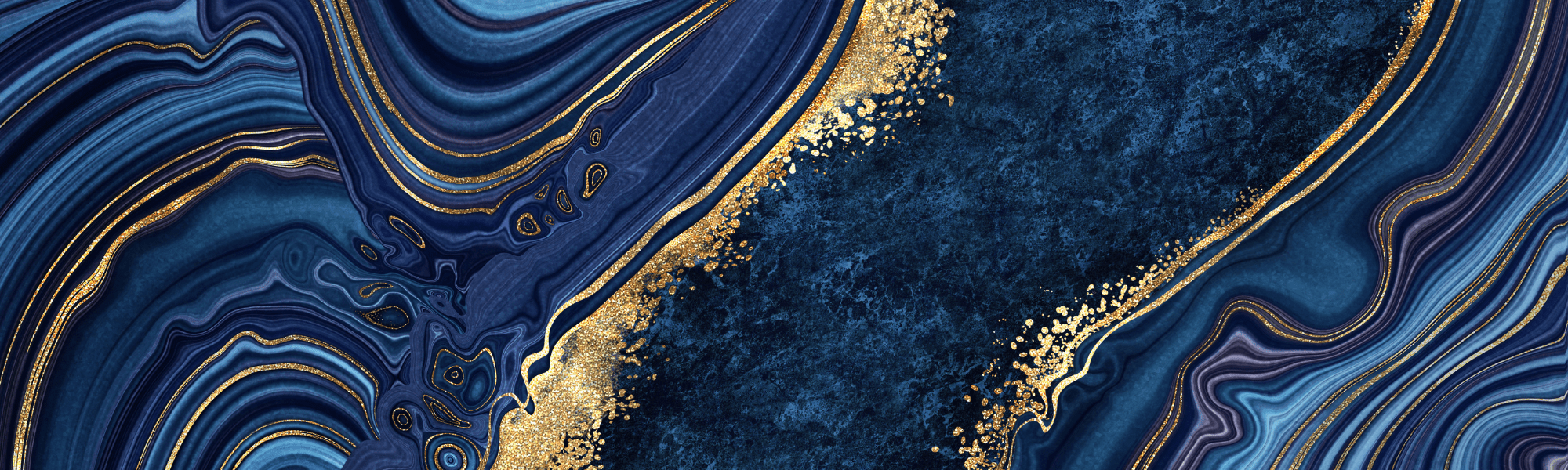 Navy and gold marble pattern.