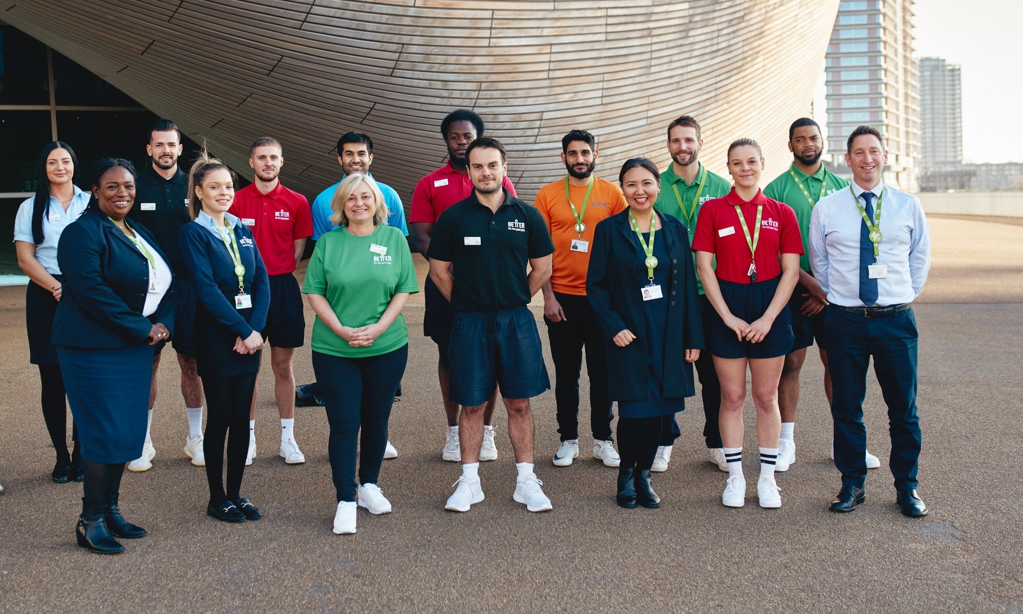 Group of men and women in GLL uniform