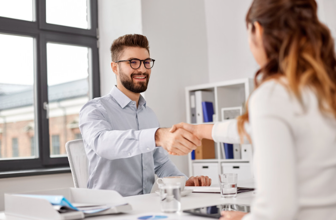 Handshake at interview