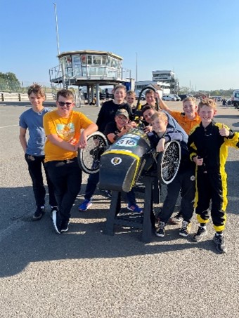 Boston Grammar GreenPower Racing Team on the track at Mallory Park