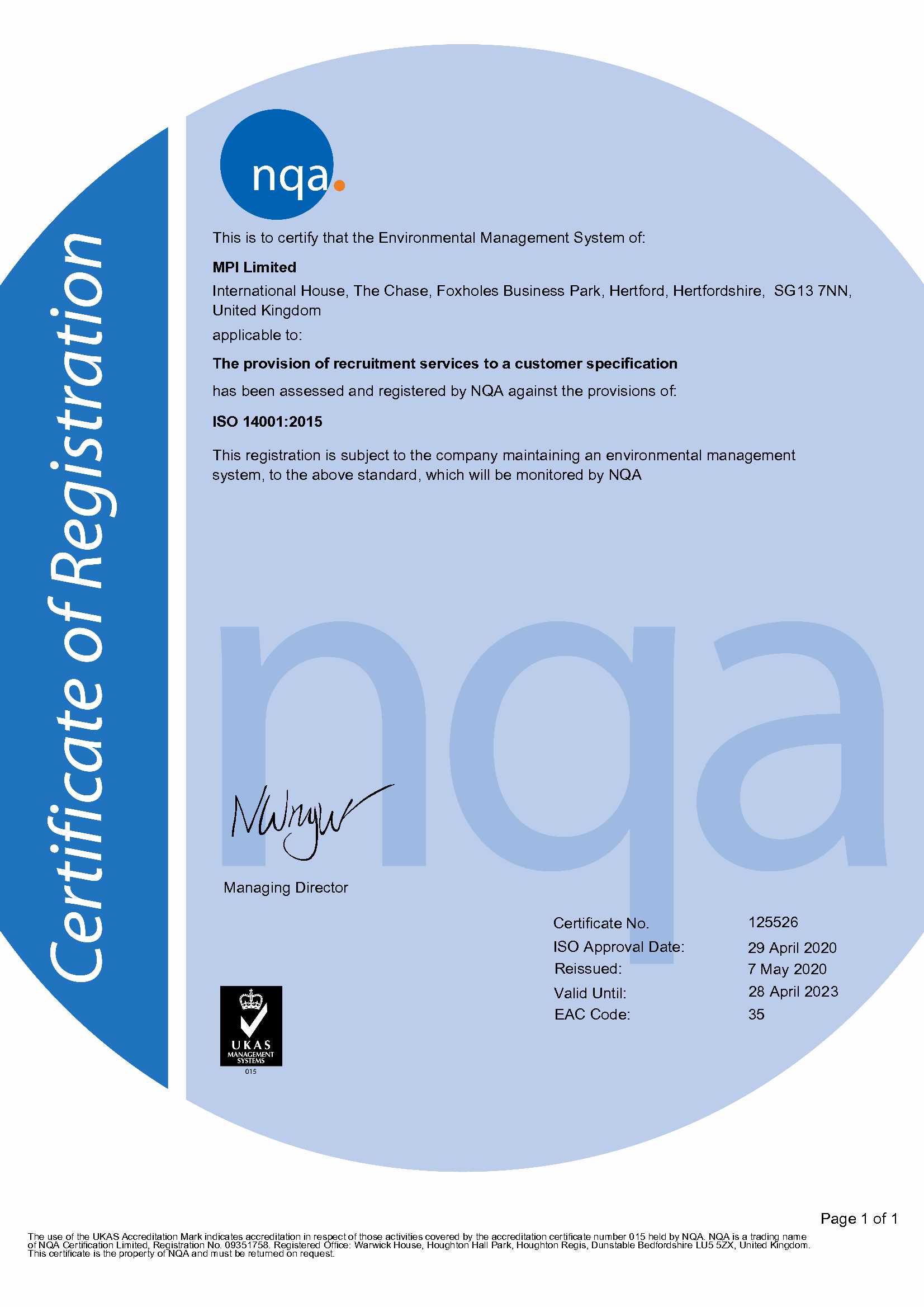 Iso 14001 Mpi Limited