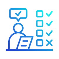 Icon - person carrying out a tick box exercise
