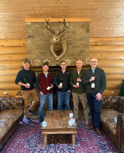 Lee Sweeney, Colin Molyneux and some clients at a Clay Shooting Event.