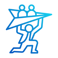 Icon -person throwing paper aeroplane