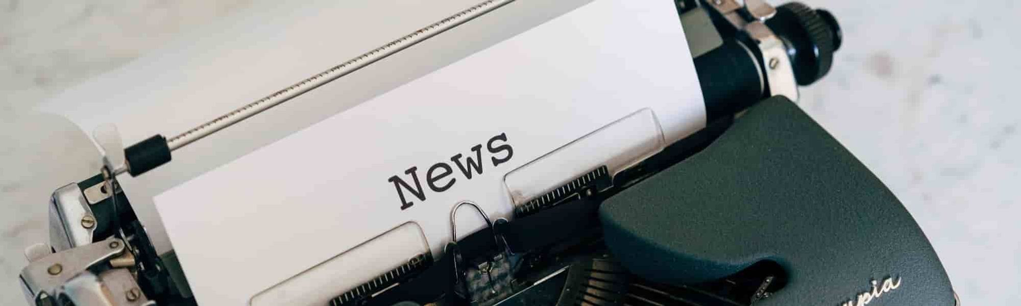 Black typewriter news print