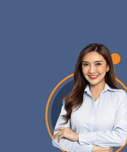 Contact our headhunters – smiling professional with long hair and arms crossed, Select Headhunter Indonesia