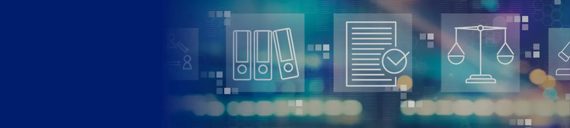 Terms and conditions banner with legal icons