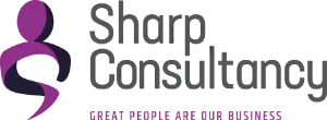 Logo of Sharp Consultancy featuring a modern design with bold typography and a sleek color palette.