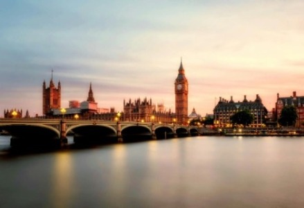 River Thames in London and view of the Big Ben