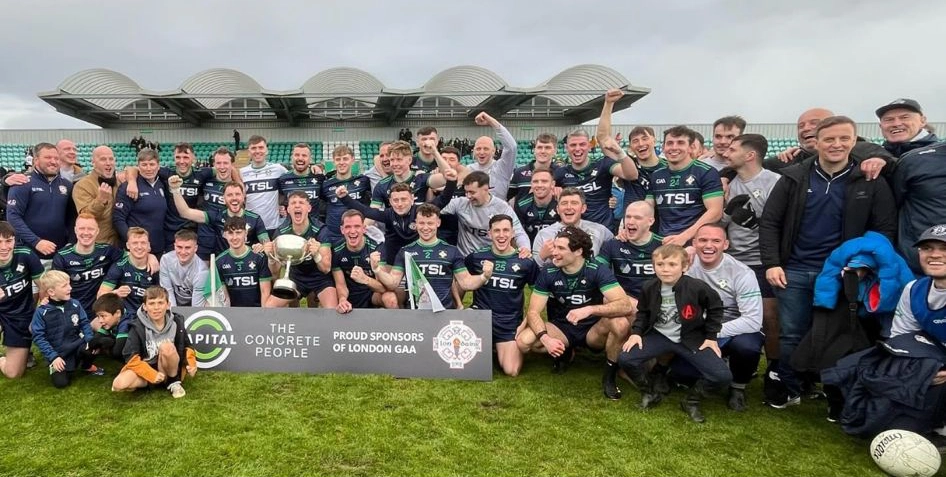 North London Shamrocks GAA Team celebrating their 2024 London Senior Final Win