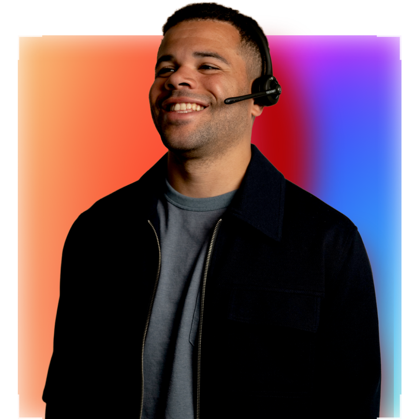 Moneypenny employee wearing headset