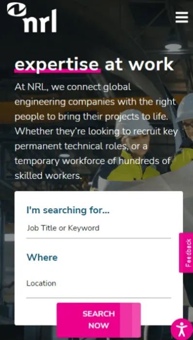 nrl recruitment website in mobile view