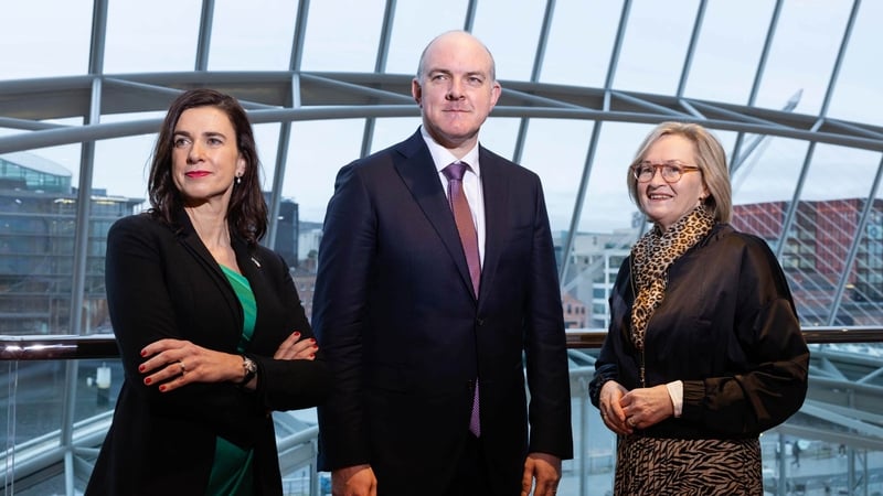 (from left to right) Micol Martinelli, National Director for Horizon Europe, Colm O'Reardon, Secretary General at the Department of Further and Higher Education, Research, Innovation & Science and Mairead McGuinness, former EU Commissioner