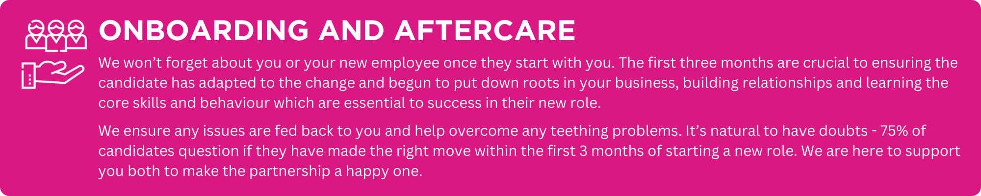 Onboarding and Aftercare
