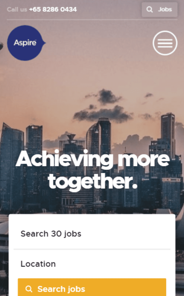 Aspire APAC recruitment website by Access Volcanic