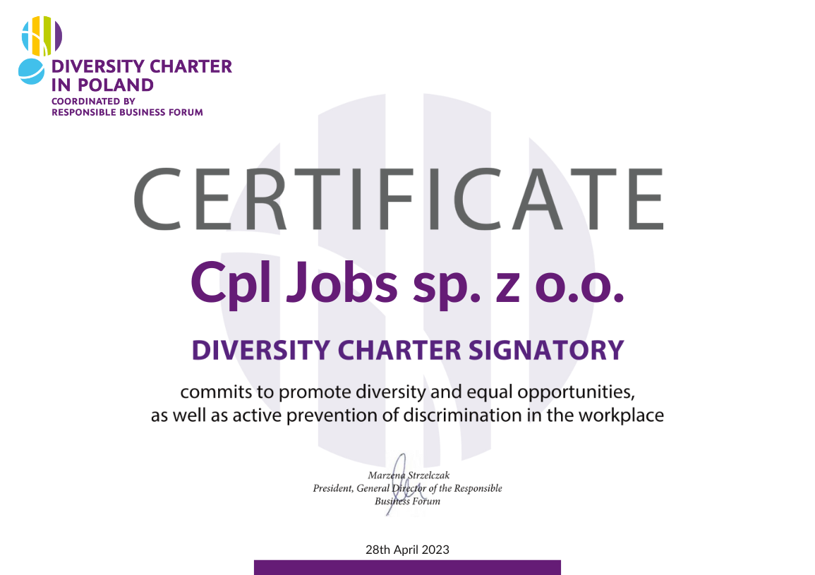 Cpl Poland is a signatory of the Diversity Charter