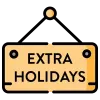 Icon of a plaque saying "extra holidays"