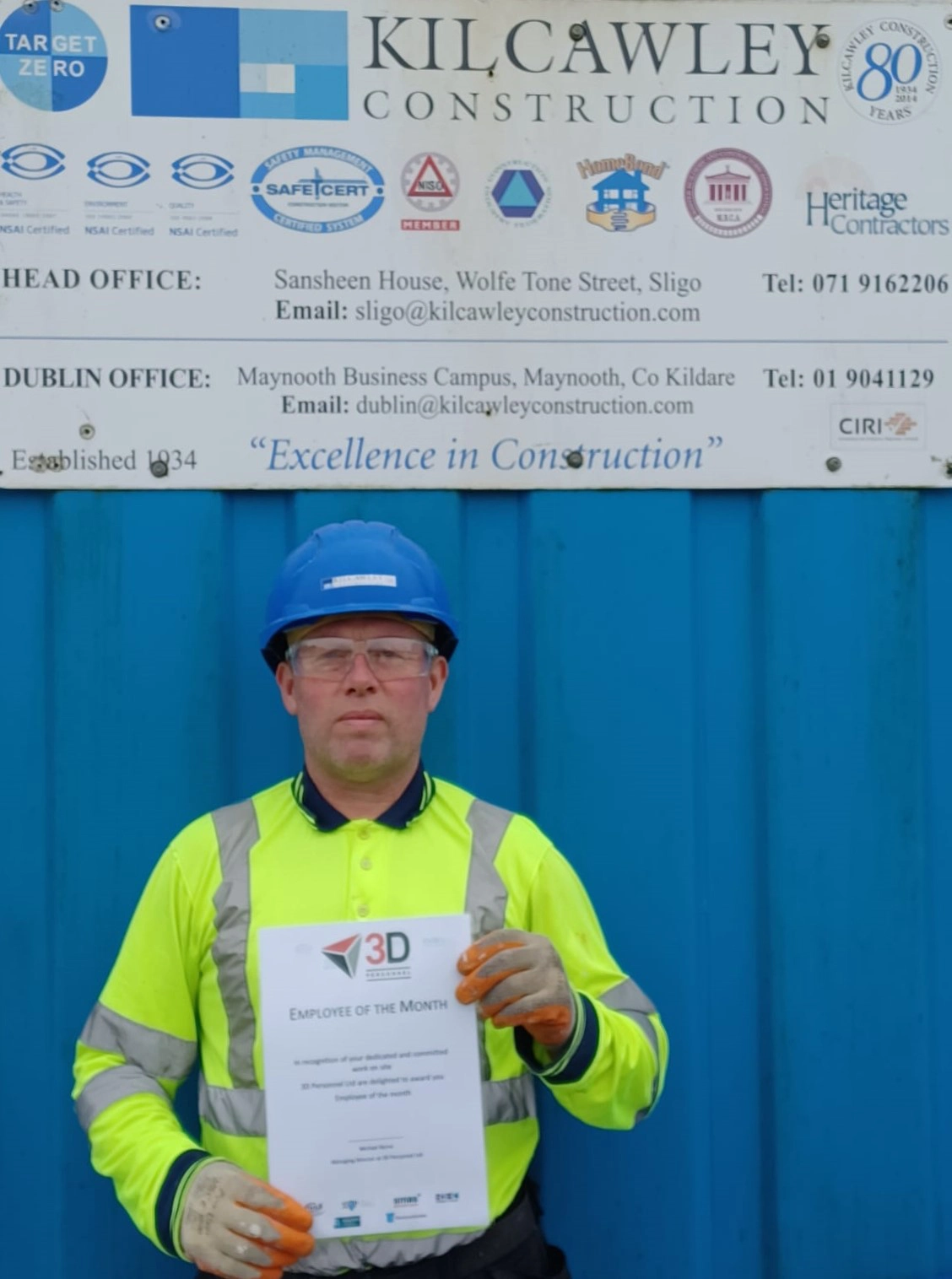 PJ on site with his award