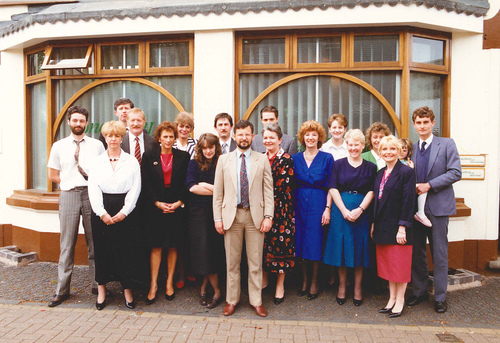 Jonathan Lee team pictured in 1980 Knighton House