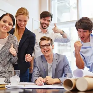 Group of happy employees