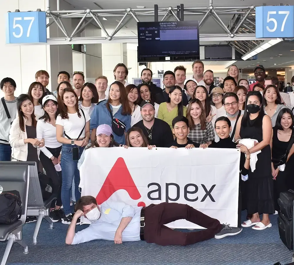 Group photo at Haneda Airport before flight to Ishigaki