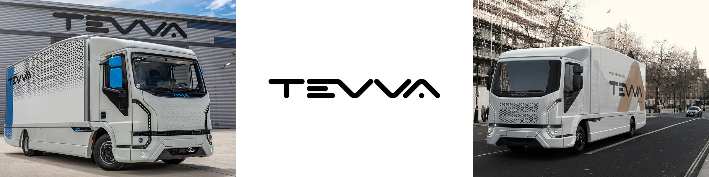 Tevva trucks and Tevva logo