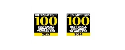 2013 & 2014 - Times Top 100 Best Small Companies to Work for 2013 & 2014