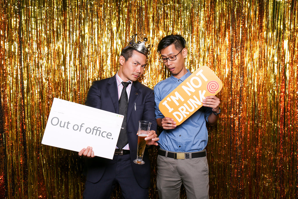 Photobooth photo with two men
