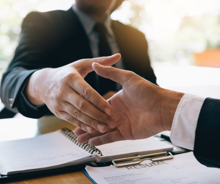 Handshake in business meeting