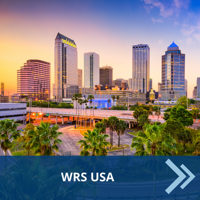WRS Tampa office shown in Tampa skyline, USA
