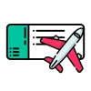 Icon of plane ticket and plane