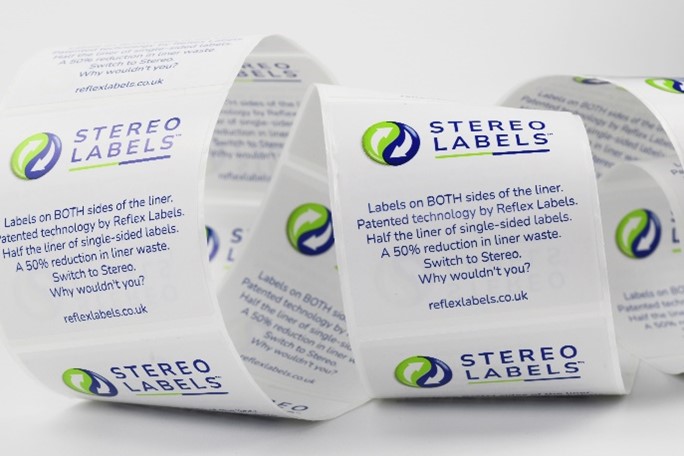 Stereo Labels - labels printed on both sides of the liner