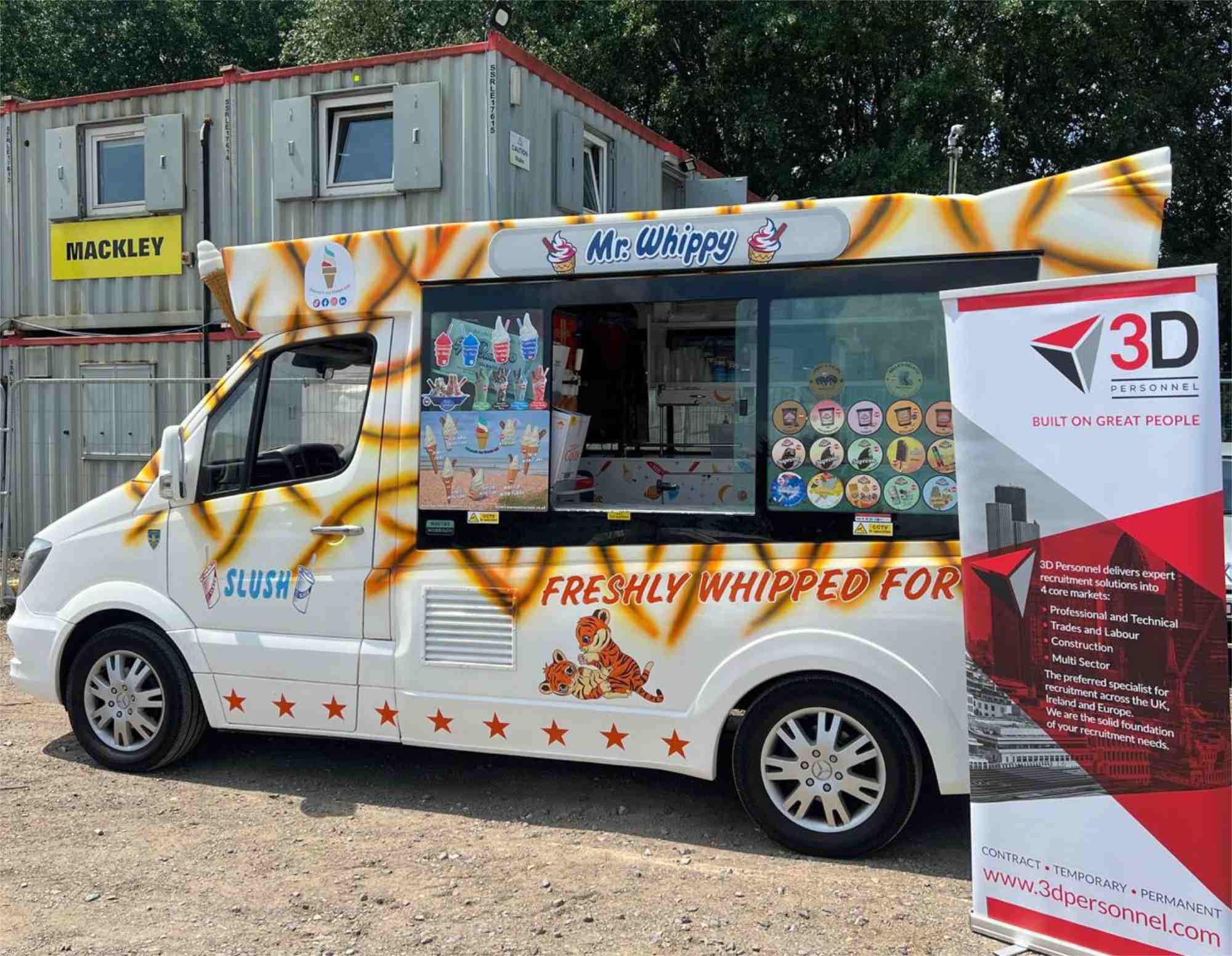 Mr Whippy's van is open for business