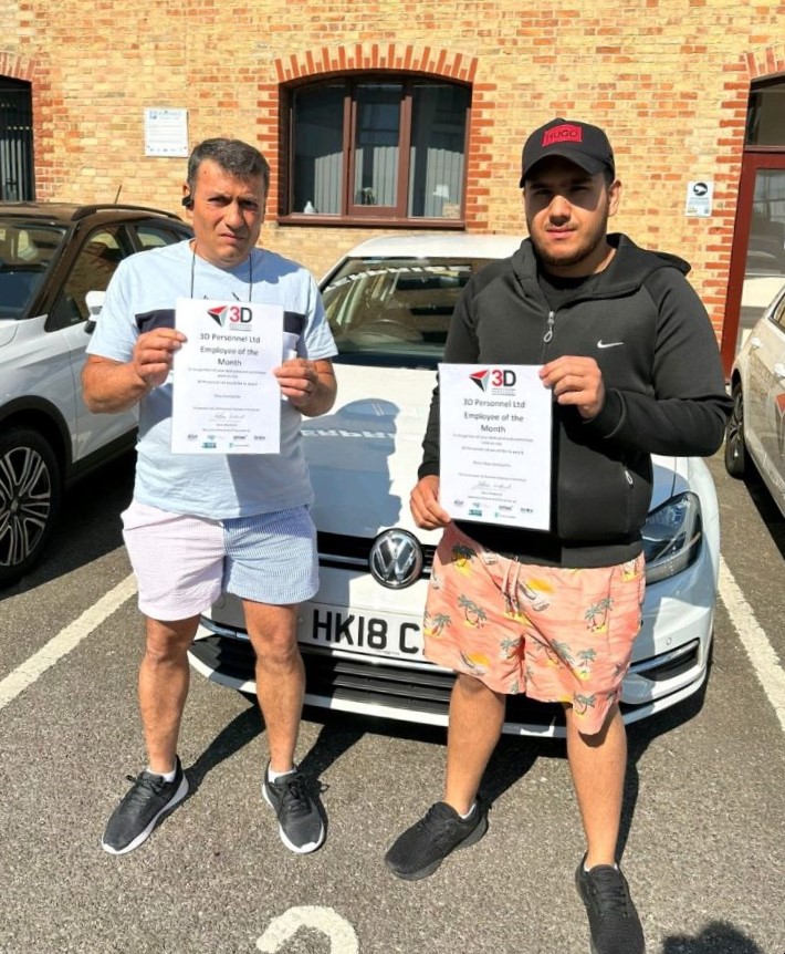 Florin and Dino with their awards at the 3D Southampton office