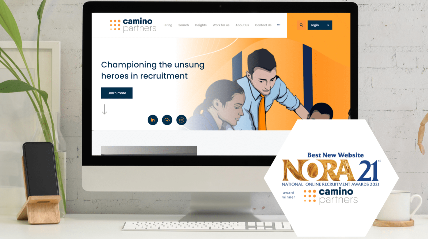 Camino Partners Website by Access Volcanic with Best New Recruitment Website Award