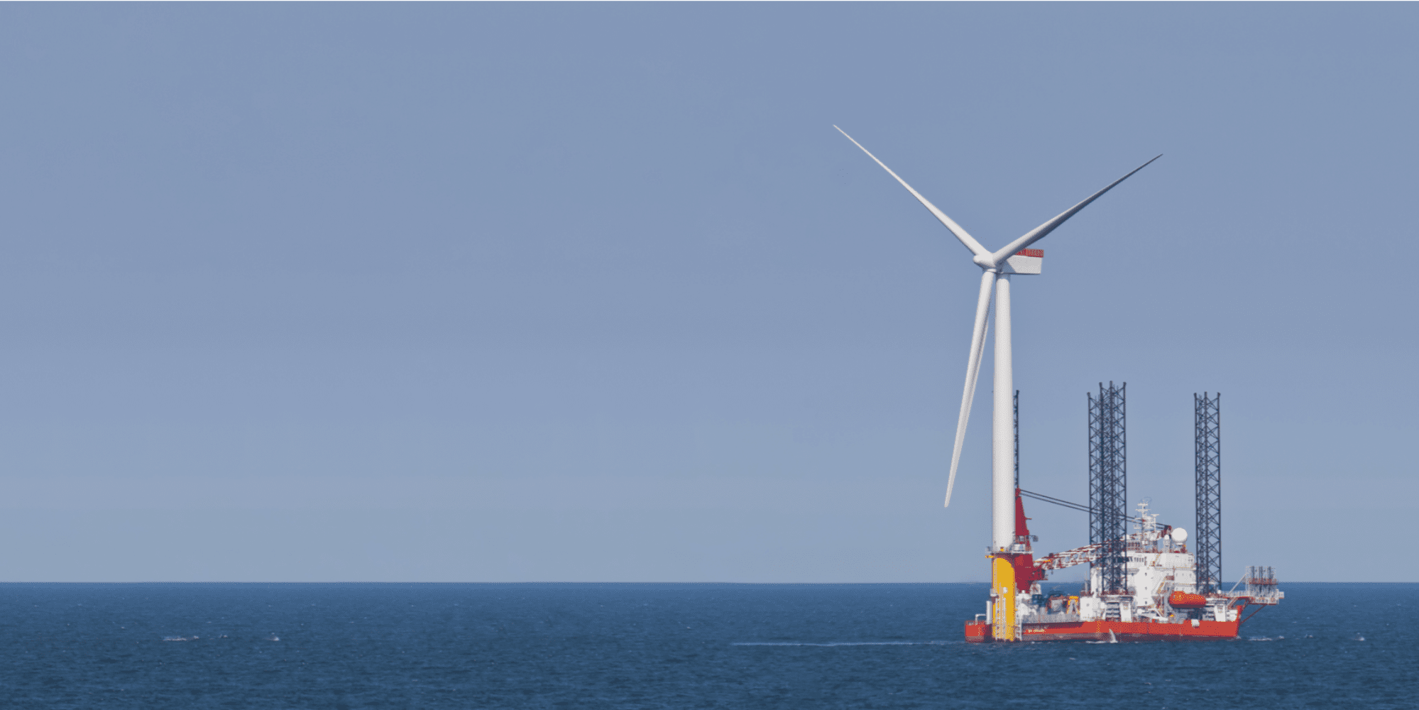Wind turbine onboard rig at sea