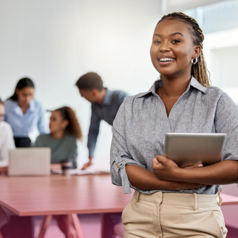 black woman smiling new role