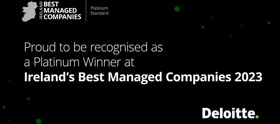 Proud to be a Platinum Winner at Ireland's Best Managed Companies 2023
