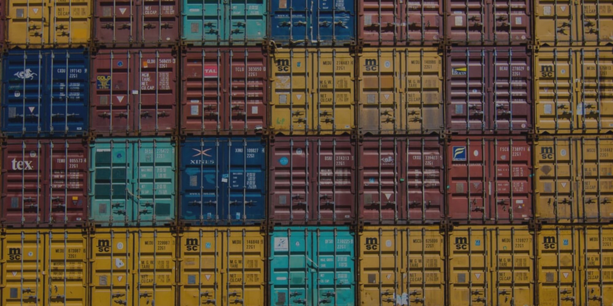 colourful shipping containers stacked