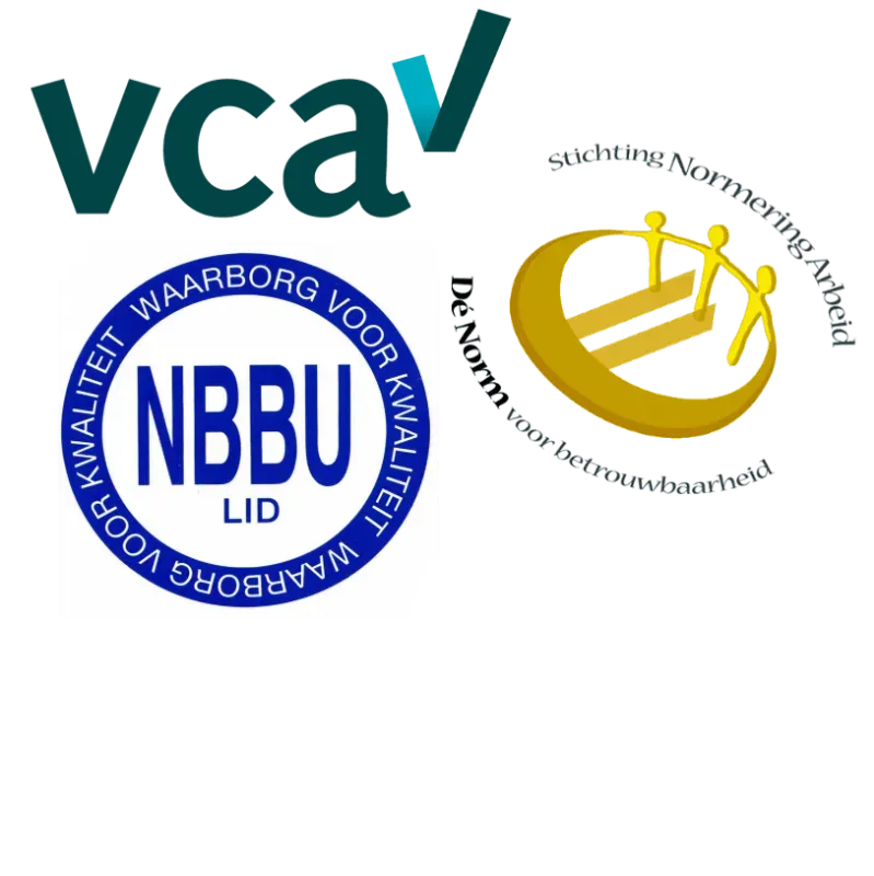 Logo's van onze klanten, VCA, NBBU, Normering arbeid, EURES 