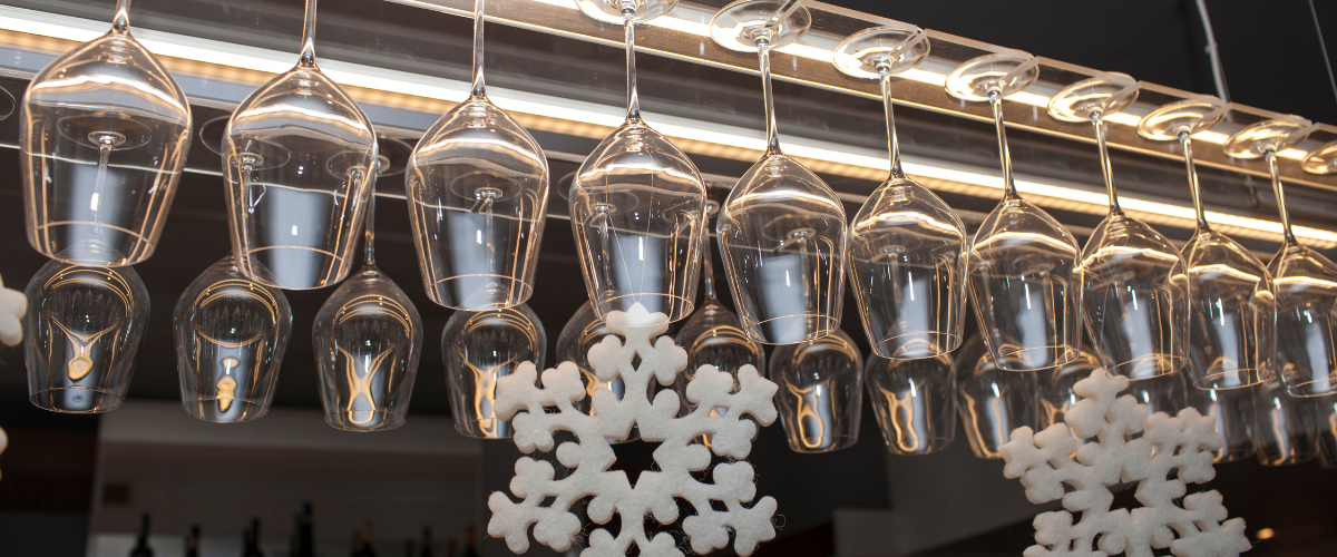 Bar with Christmas decorations