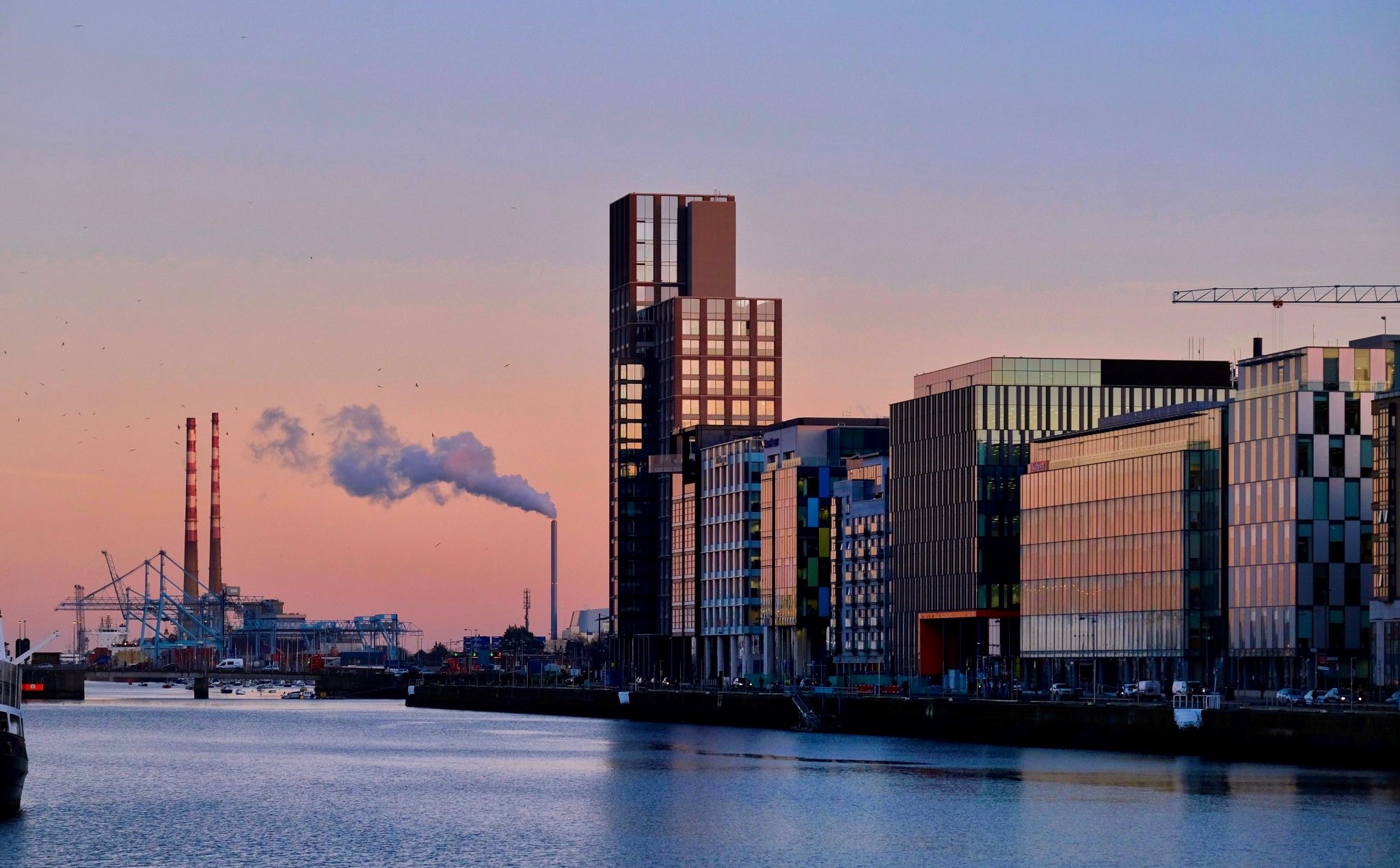 View of the Dublin docklands area