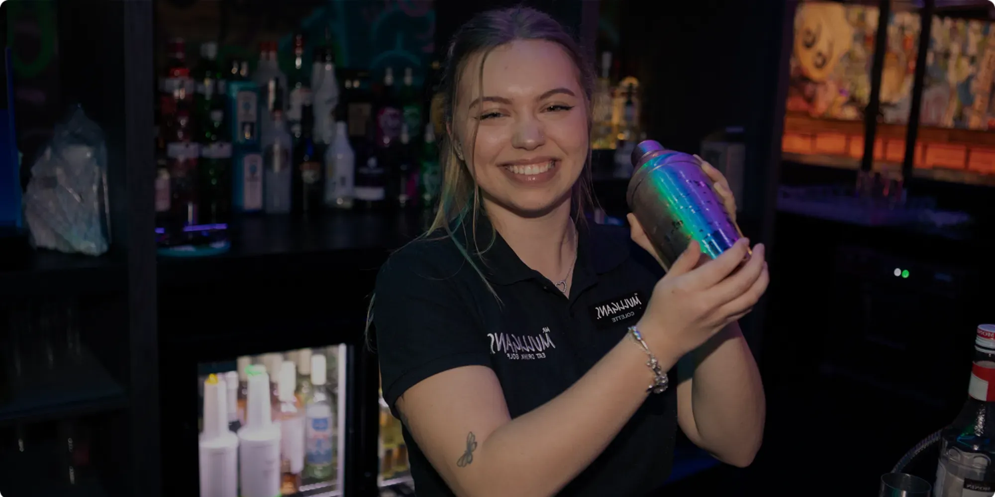 bar staff smiling