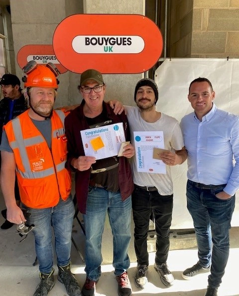 Ronan, Valdir, Ruben and Ciaran at the topping out ceremony