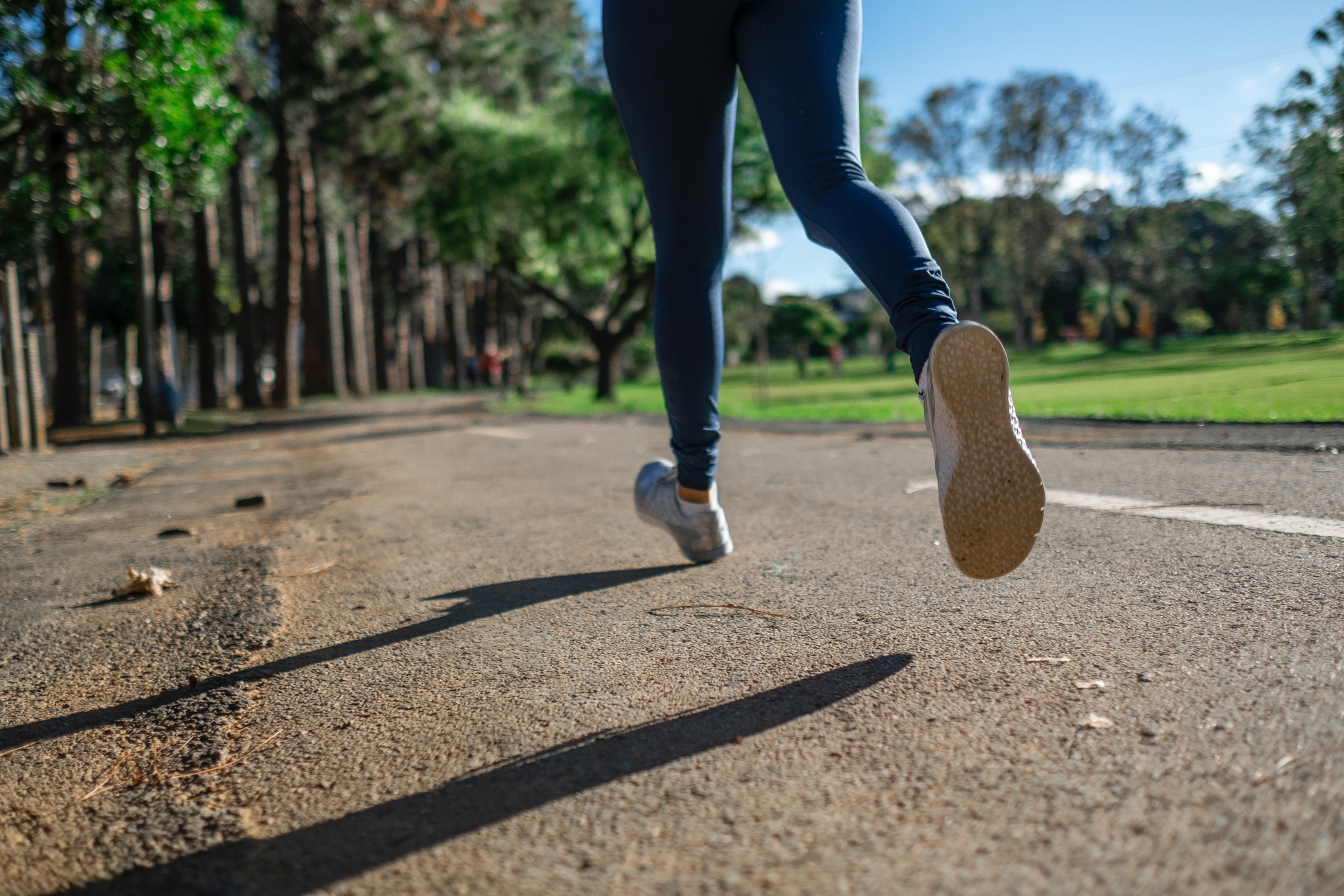 Woman running outside